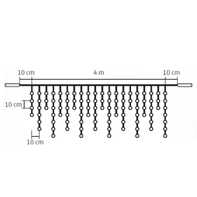 LED-es sorolható jégcsap fényfüggöny - KSF 200/WH